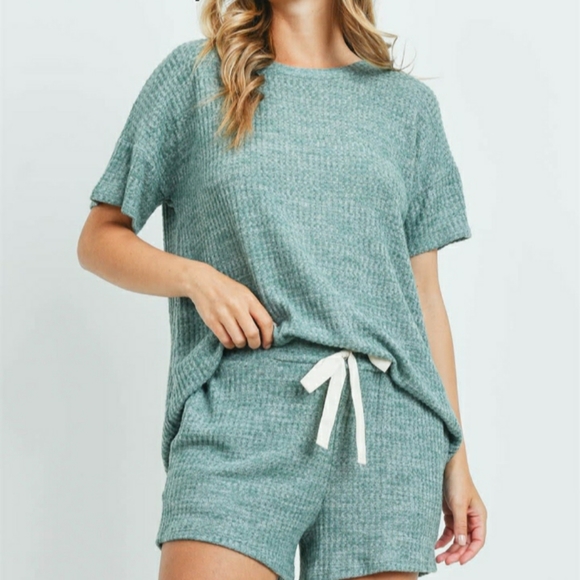 Perfect Peach | Waffle Knit Loungewear Set - Picture 1 of 4